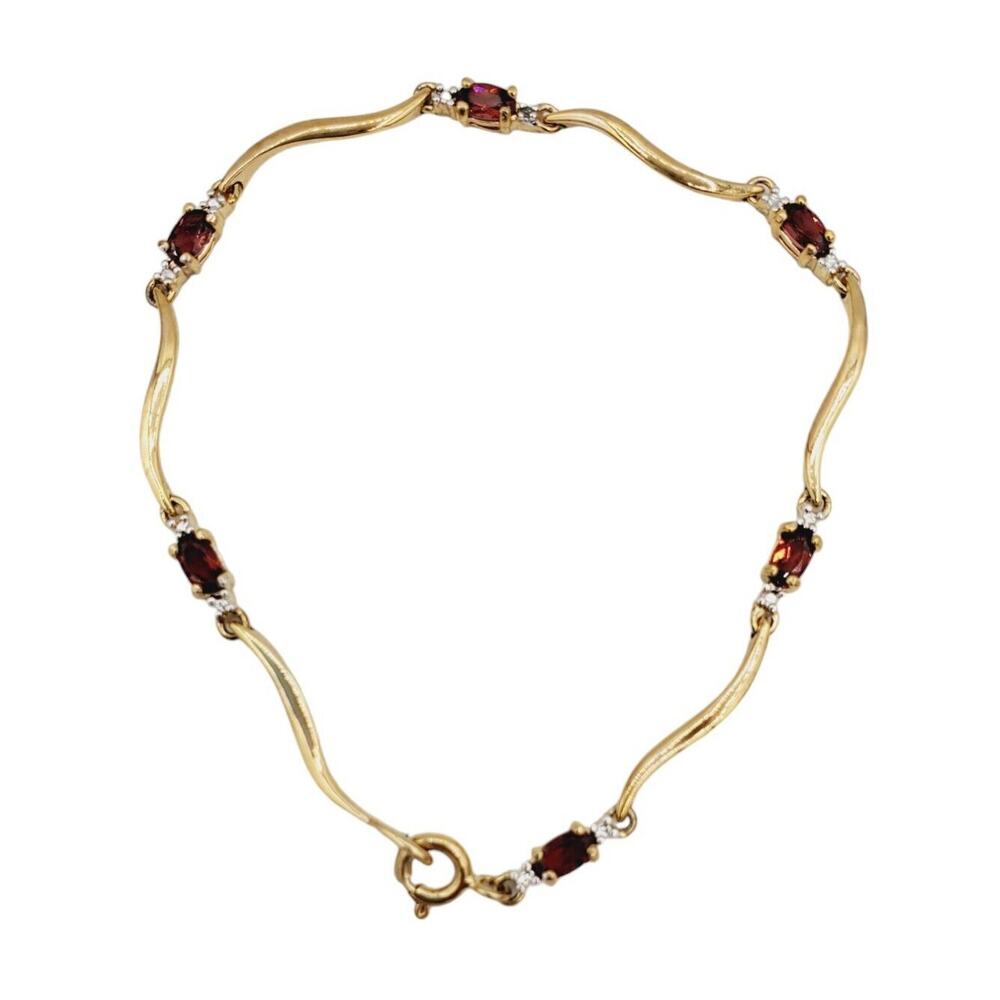 Macy's Gold Plated Sterling Silver Topaz and Diamond Bracelet 7" NWT